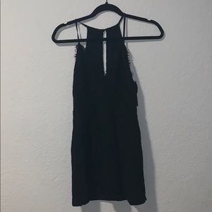 Black lace short dress